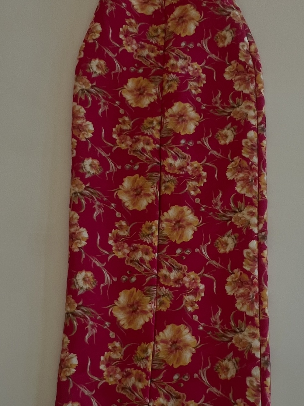 Theia Berry Red Pencil Skirt with Yellow Floral Print - Picture 2 of 6